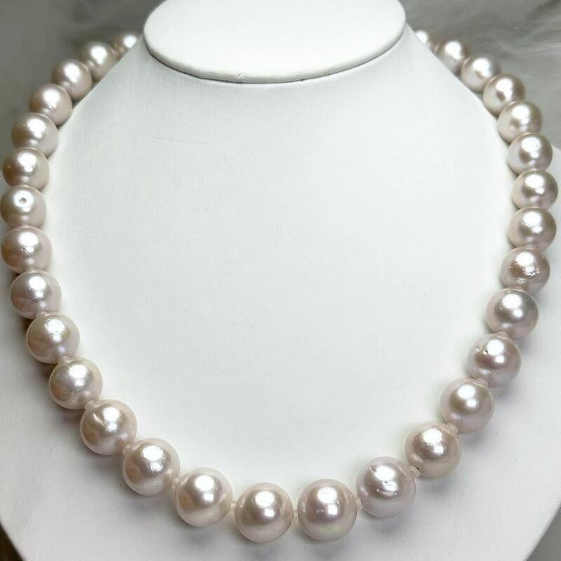 綺麗！南洋パールネックレス12-14mm 本真珠ネックレス42cm Pearl jewelry 天然
