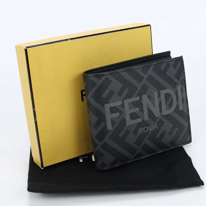 中古良品フェンディFENDI コインケース付 二折財布 ブランド 7M0339 AJJ8 F0TUH ランク：A us-2 メンズ