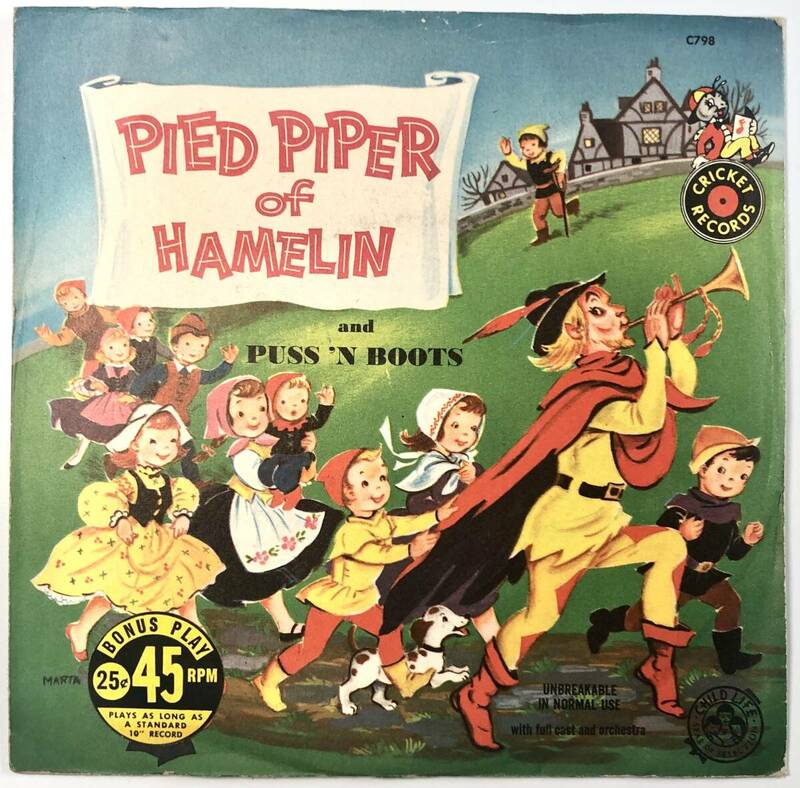 EP盤 子供向け「PIED PIPER of HAMELIN/PUSS’N BOOTS」（CRICKET RECORDS/45C98/シングルレコード/レトロ/JUNK）