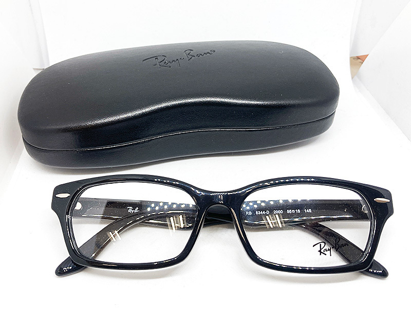 Ray-Ban レイバン 正規品 メガネフレーム RX5344D-2000 ポリッシュ ブラック 黒 新品 オーバル 黒縁 セル 眼鏡 めがね 度付き加工可