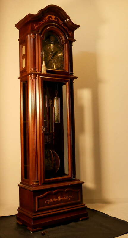 引取限定 東大阪(R602-B325)最高峰 キニンガー社 機械式アナログ ホールクロック 置時計 柱時計 フロア時計
