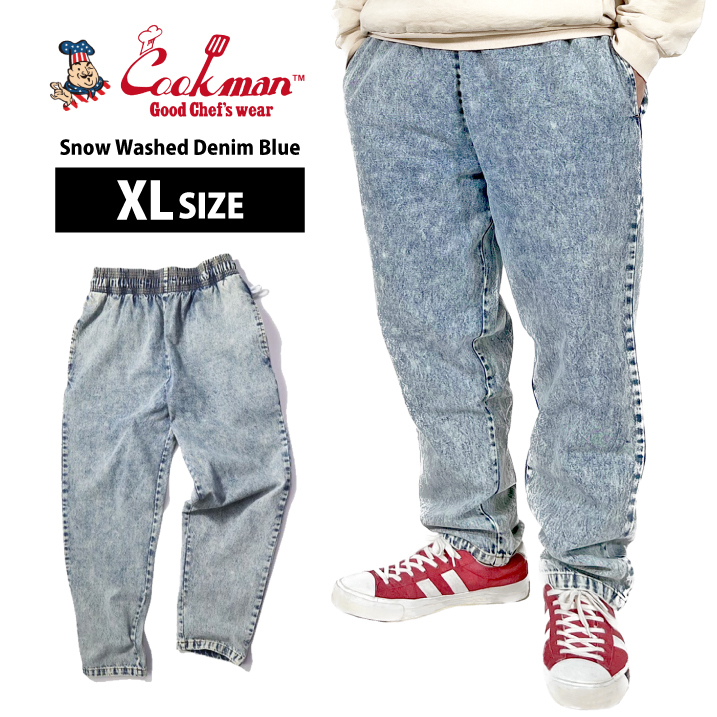 COOKMAN クックマン シェフパンツ Chef Pants Snow Washed Denim Blue XLサイズ 231-31821