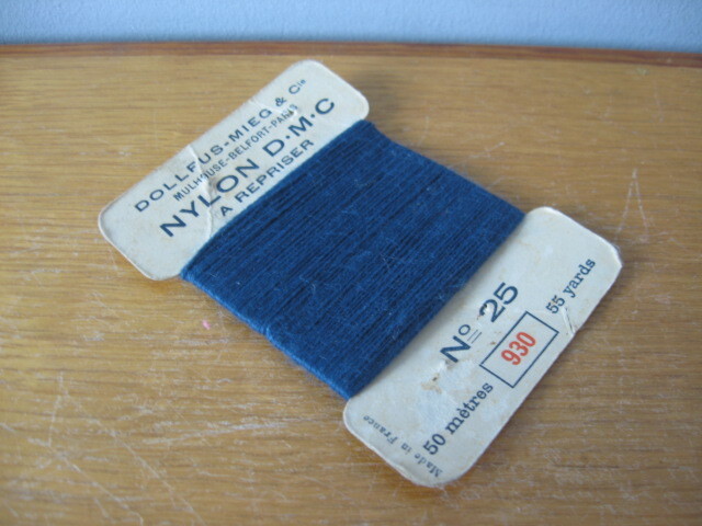 ★アンティーク品★糸巻き DMC ブルーマリン色 フランス