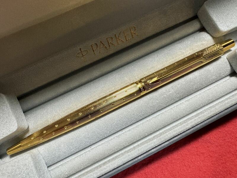 【美品】PARKER ゴールド ノック式ボールペン 91年 FRANCE製
