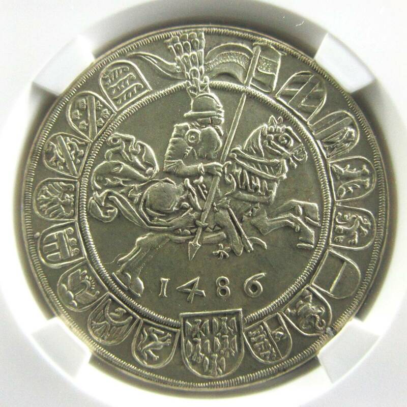 ≪ターラー銀貨の元祖≫1486 1953 オーストリア 1グルディナー リストライク 銀貨 NGC MS66 アンティーク モダン コイン 金貨 銅貨 メダル