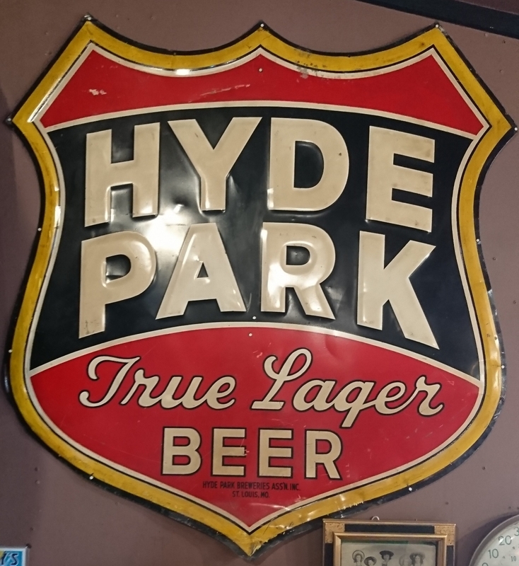 50s vintage antique sign boad hyde park beer ヴィンテージ 看板 特大 ブリキ