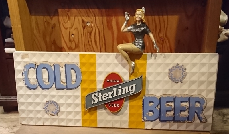 sterling beer vintage sign boad ヴィンテージ 看板 ピンナップガール アドバタイジング 販促
