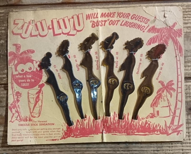 50s vintage zulu lu lu swizzle stick 黒人 マドラー ヌード ヴィンテージ コレクション