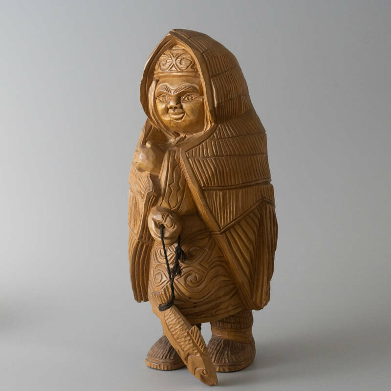 アイヌ メノコ 木彫り 木製彫刻 置物 オブジェ 飾り 古道具 民芸 北海道 人形 ニポポ