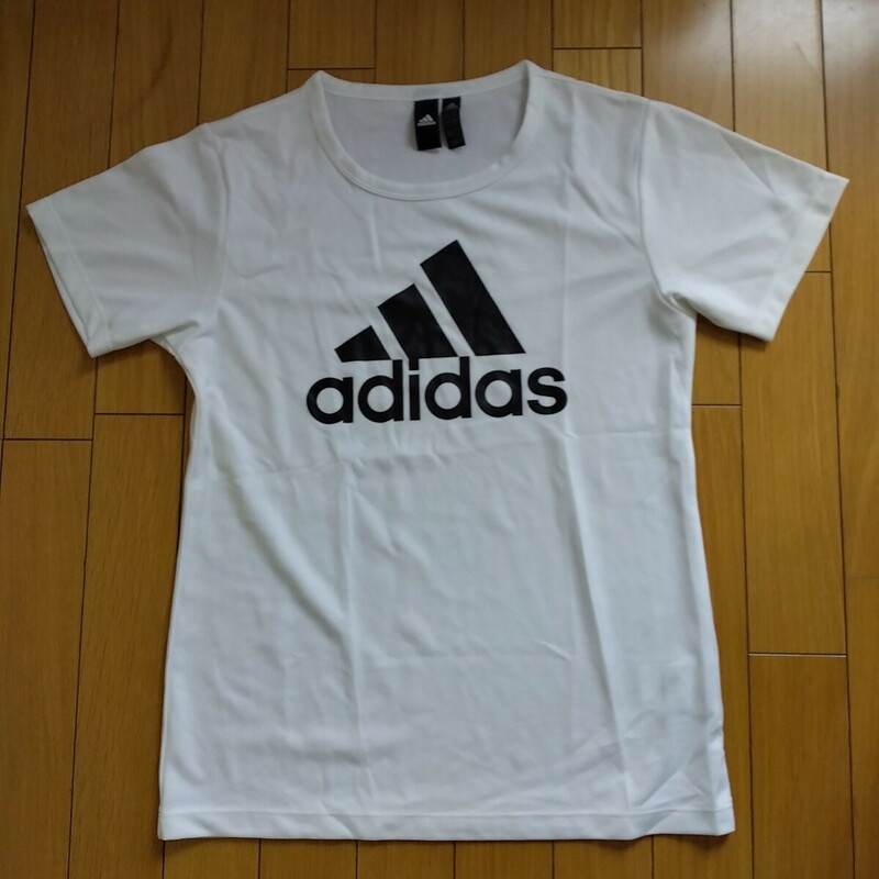 adidas　アディダス　ビッグロゴ　半袖Tシャツ　ホワイト　レディースM