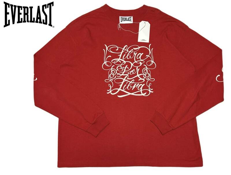 ★タグ付未使用 EVERLAST エバーラスト LENNOX 長袖 プリント Tシャツ ロンT 赤 レッド メンズ 3