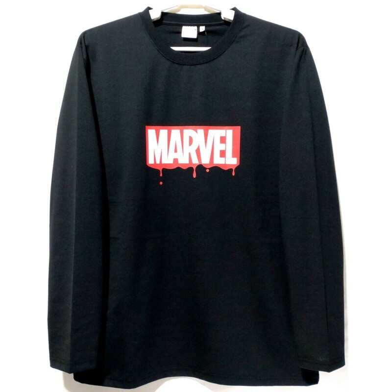 特価/未使用【サイズ=4L(3XL)】MARVEL/マーベル/メンズ/長袖/Tシャツ/胸囲=110～118cm/black