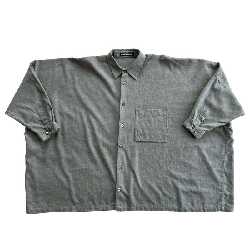 【Vintage】SHIRIN GUILD オーバーサイズドシャツ S グレー MADE IN ENGLAND 1990年代