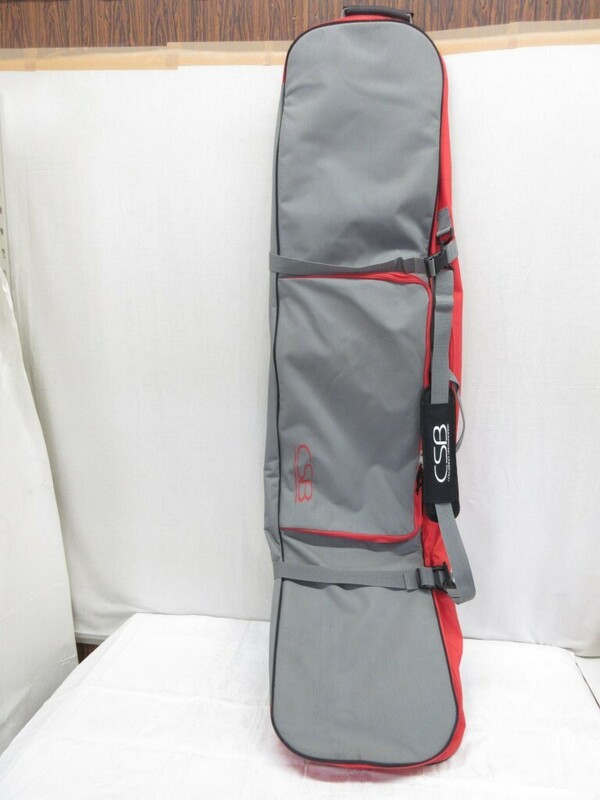 03Y026 【 中古品 】 ＣＳＢ スノーボードケース [ 全長(約)160cm / 幅(約)34cm / 奥行(約)14cm ] グレー×赤色 現状渡し