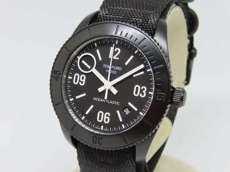【希少】トムフォード N.002 TFT002027 オーシャンプラスチックスポーツ 自動巻き メンズ腕時計