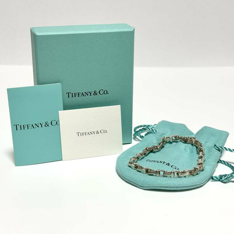 美品 Tiffany&Co ティファニー Tナロー チェーン ティーチェーン スターリング シルバー ブレスレット メンズ レディース 925