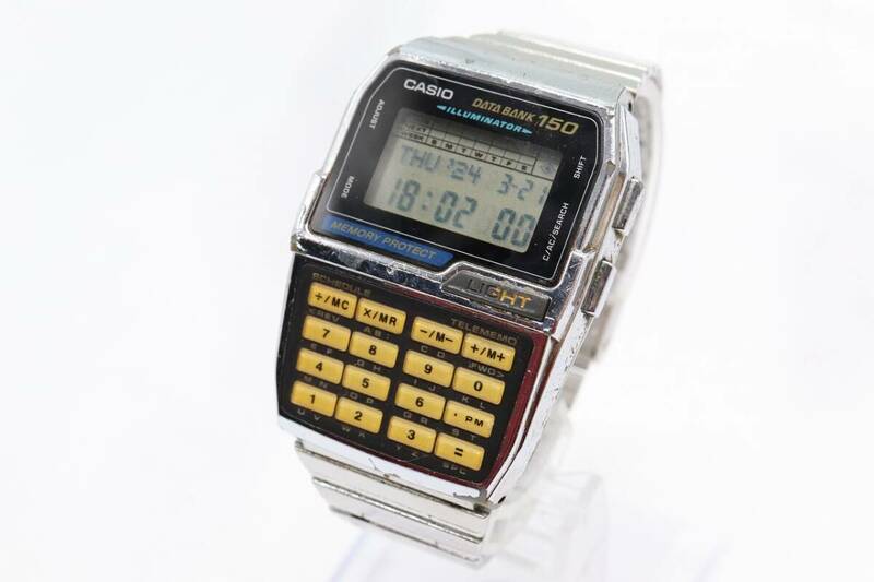 【W126-631】動作品 電池交換済 CASIO カシオ データバンク デジタル 腕時計 DBC-1500 メンズ【送料全国一律185円】