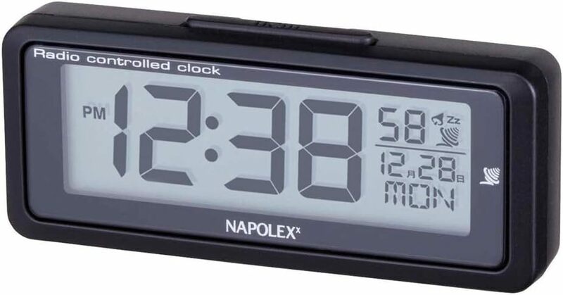 Fizz-940 電波時計 ナポレックス(Napolex) 車用電波時計 ブルーLEDバックライト付き 配線不要 バッテリー式(C