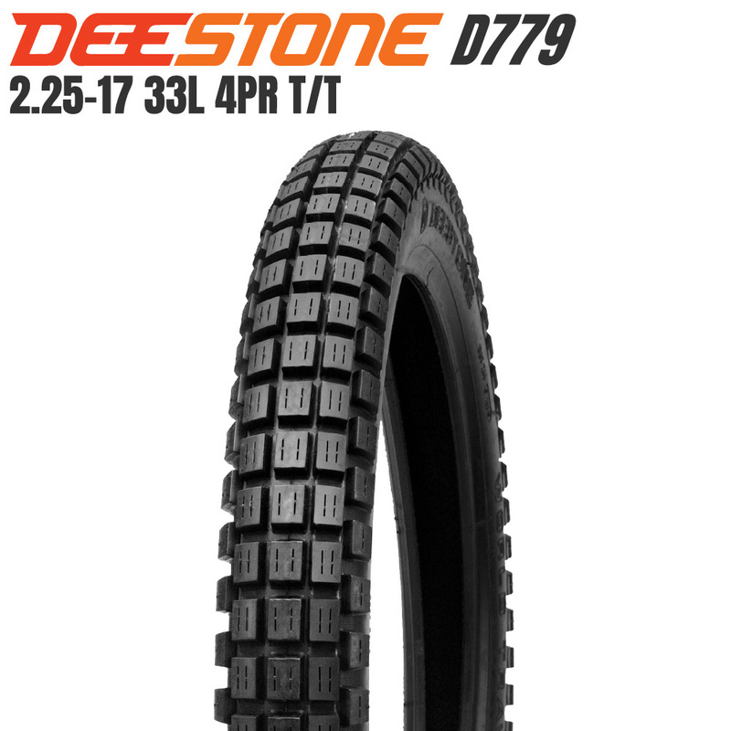 DEESTONE ディーストーン 二輪用 ブロックタイヤ D779 2.25-17 4PR チューブタイプ（TT）前後兼用 スーパーカブ