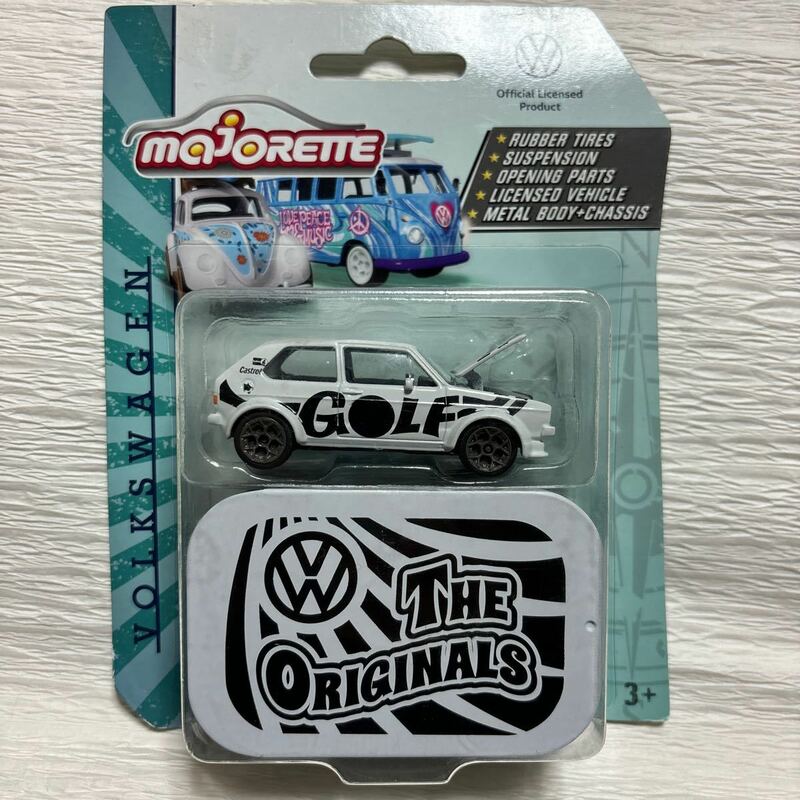 未使用 海外限定 majoRETTE 缶付き Majorette Volkweagen Beetle フォルクスワーゲン ゴルフ MK1 コレクション マジョレット ミニカー レア