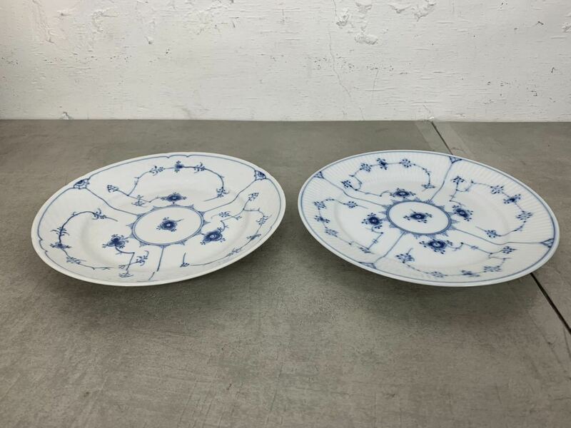 R2480304ロイヤルコペンハーゲン ブルーフルーテッド プレート ２枚セット 食器 皿 陶器 洋食器 小皿