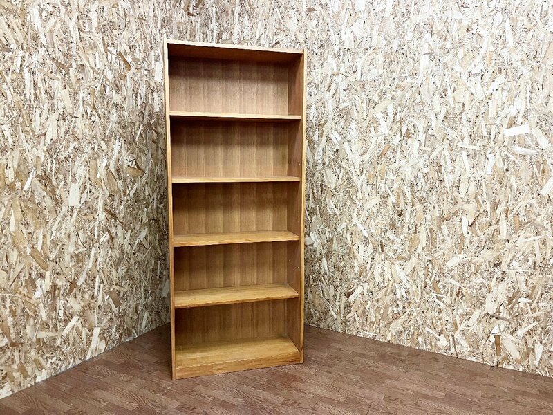 SCANTEAK スキャンティーク 天然木 チーク無垢 シェルフ 収納棚 飾り棚 本棚 書棚 ヴィンテージ ブックシェルフ 家具（貝408）