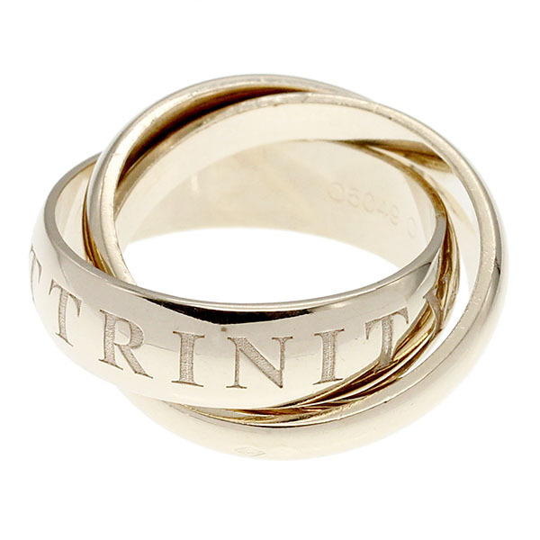 1998年 クリスマス限定 カルティエ Cartier トリニティ リング K18WG #50 ホワイトゴールド750 TRINITY 指輪