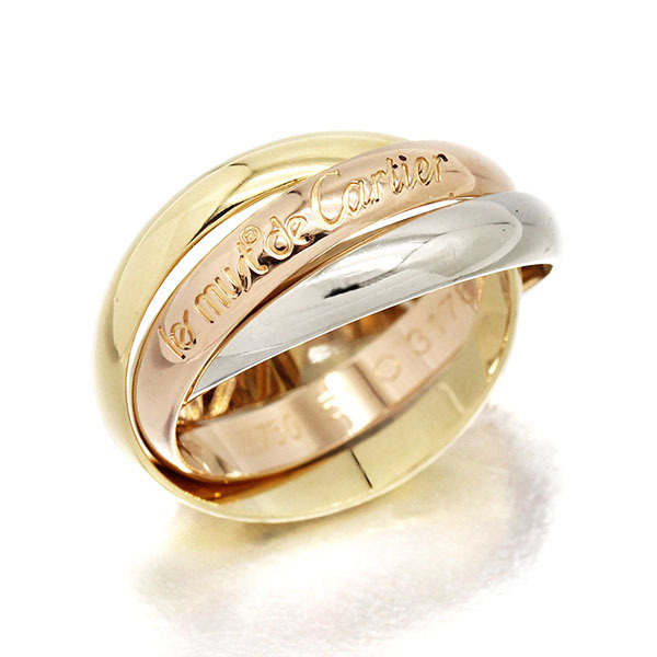 カルティエ Cartier トリニティ K18YG/K18WG/K18PG リング #52 MM スリーカラー ゴールド750 指輪 ブランド 人気