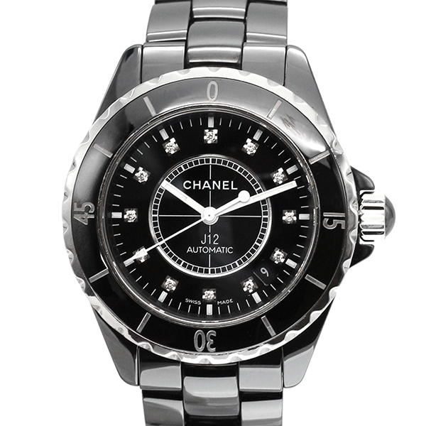 シャネル CHANEL J12 ブラックセラミック H1626 12Pダイヤ メンズ腕時計 自動巻き 38mm 男性 紳士 ビジネスマン ブランド