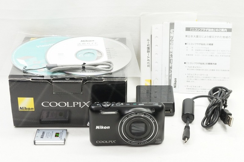 【適格請求書発行】美品 Nikon ニコン COOLPIX S6600 コンパクトデジタルカメラ ブラック 元箱付【アルプスカメラ】240302k