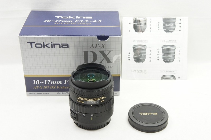 【適格請求書発行】美品 Tokina トキナー AT-X 107 DX FISHEYE 10-17mm F3.5-4.5 Canon EF-S APS-C 元箱付【アルプスカメラ】240308aa