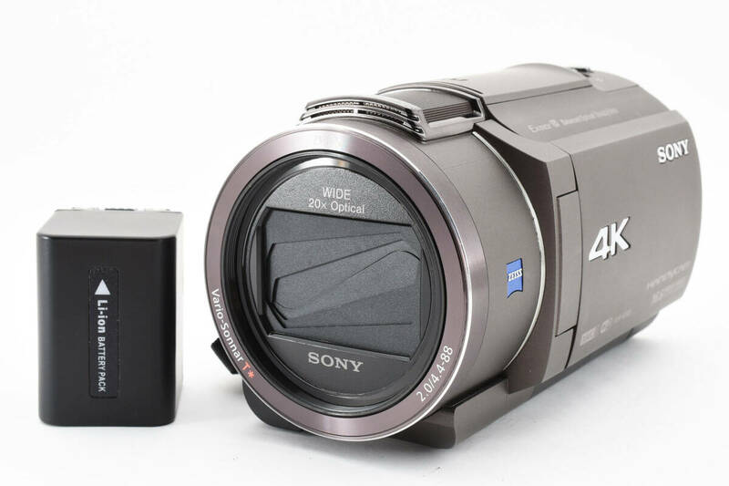 ★通電確認済★SONY ソニー FDR-AX40 4K ブラウン 茶 デジタルビデオカメラ バッテリー#e0348