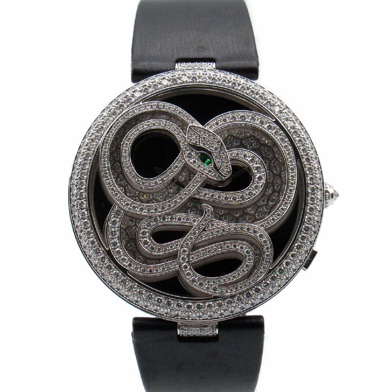 CARTIER カルティエ 腕時計 アニマリエ ドゥ カルティエ 限定(05/40) ブラック系 K18WG（ホワイトゴールド） レザーベルト 中古 メンズ