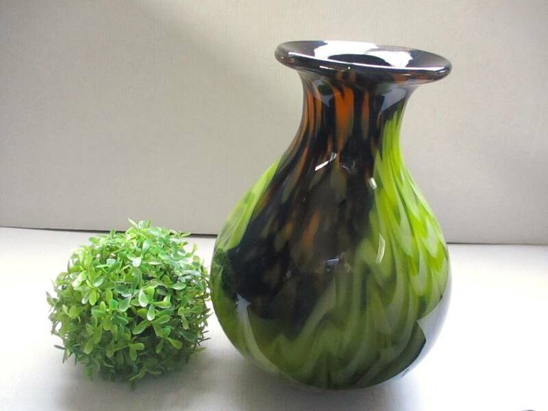 【人気】カメイガラス KAMEI GLASS ガラス製 マーブル調 花瓶 花びん フラワーベース 花入れ 花挿し 花器 インテリア 飾り 華道具 茶道具