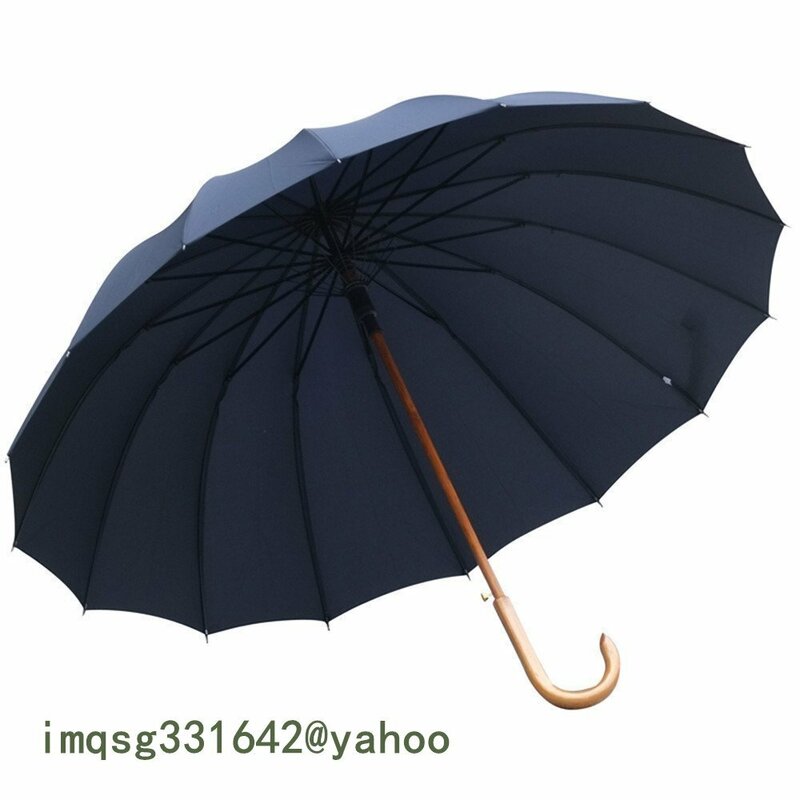 傘 長傘 雨傘 レディース メンズ 16本骨傘 木製手元 大きな傘 UVカット 軽い 耐風 撥水 グラスファイバー 梅雨対策 晴雨兼用