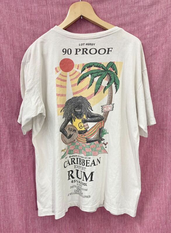 ヴィンテージ 90s カリビアンエクスポートラム CARIBBEAN EXPORT ＲＵＭ ラム酒 企業 販促 Ｔシャツ / REGGAE ラスタ ドレッド ヒッピー