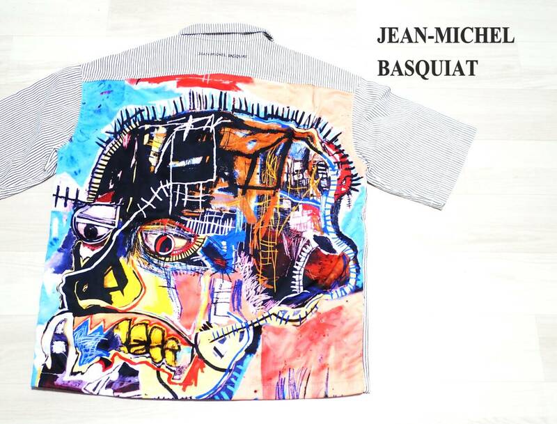 ☆バックデザインかっこいい！！　☆easy busy×JEAN‐MICHEL BASQUIAT　☆半袖　☆オーバーシャツ　☆カバーオール　☆メンズ　☆L　 　