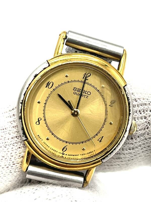 【電池切れ】SEIKO　セイコー　7321-0120　クォーツ腕時計　ゴールド文字盤　レディース