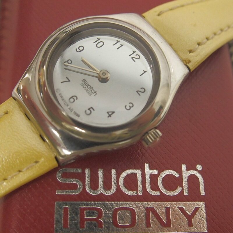 f002 Z3 157.スウォッチ Swatch アイロニー IRONY レディース腕時計 クォーツ レザーベルト 電池切れ ケース入り 宅急便コンパクト