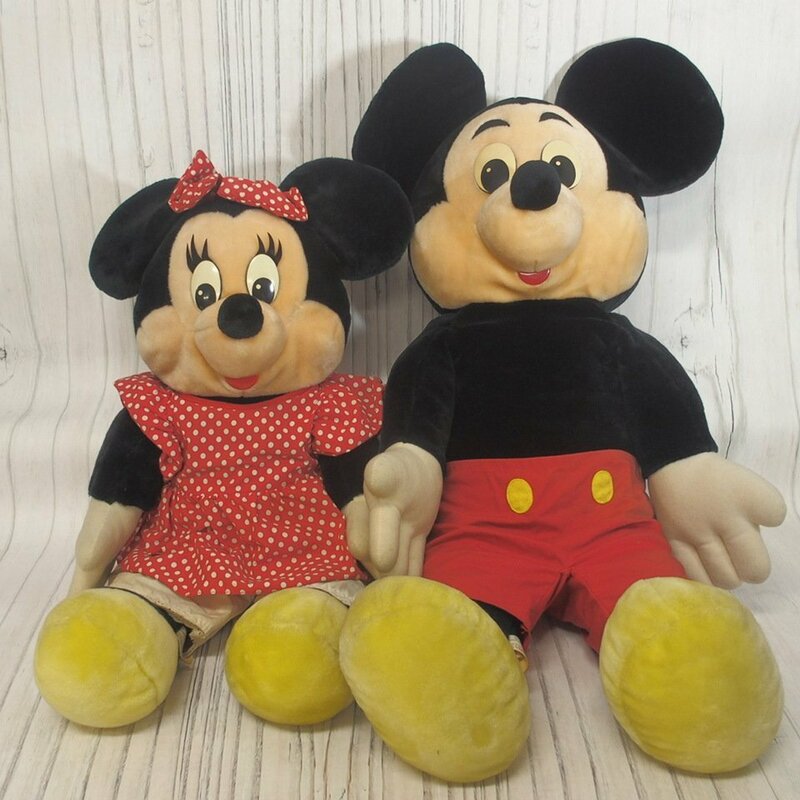 f002 L U.S.A Walt Disney World ウォルト・ディズニー・ワールド ミッキーマウス 約95cm/ミニーマウス 約75cm ぬいぐるみ 2体セット