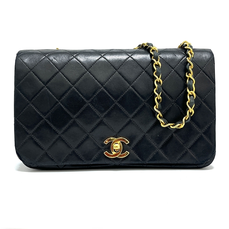 シャネル【CHANEL】マトラッセ 23 チェーンショルダーバッグ 黒 ブラック レディース ラムスキンレザー USED：B　17655