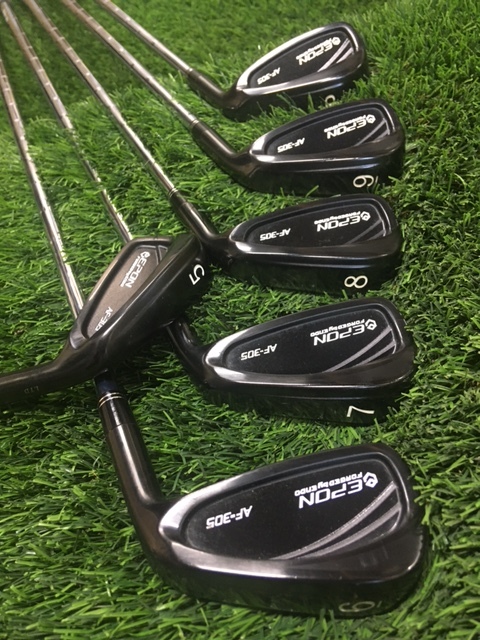 超レア！ EPON AF-305 BK ブラックリミテッドアイアン!! 5-PW(6本) +ヘッドカバー エポン 70th記念 モデル 限定アイアン　AF-305 BK 