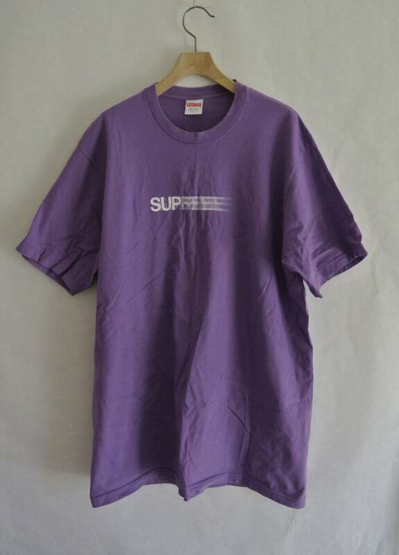 Supreme モーションロゴTシャツ　サイズM パープル　シュプリーム　USA製　正規品　ロゴTシャツ ボックスロゴ