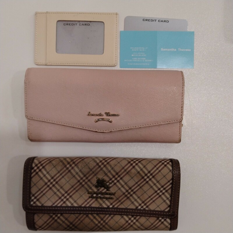 M03037 長財布　２点　Burberry バーバリー　Samantha Thavasa サマンサタバサ（カードケース付き）