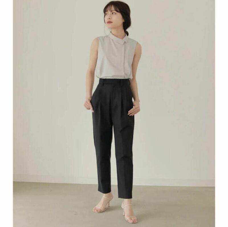 l'or Center Press Tapered Pants ネイビー