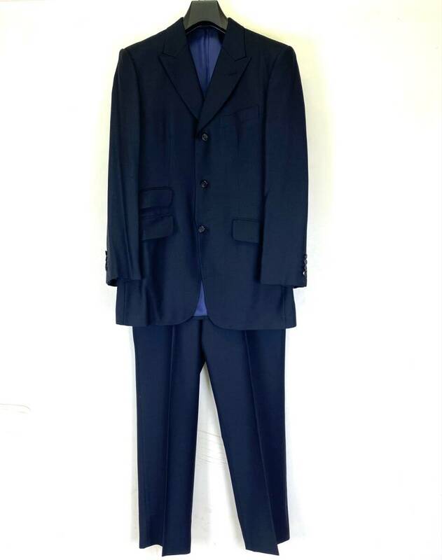 TAKEO KIKUCHI (タケオキクチ) テーラード ピークドラペル スーツ ネイビー　(L) 90'S