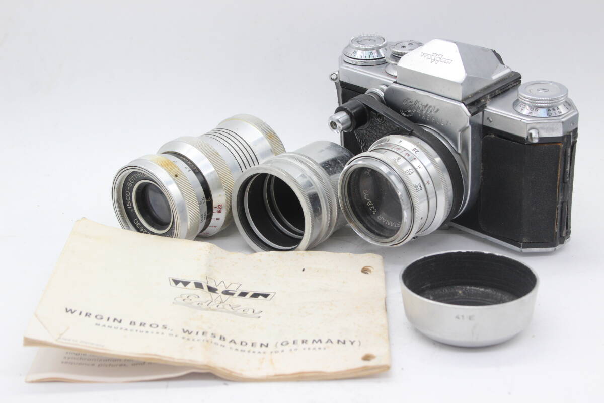 【返品保証】 Wirgin Edixa Reflex ISCO-Gottingen Westanar 50mm F2.8 100mm F4.5 ボディ レンズセット s7881