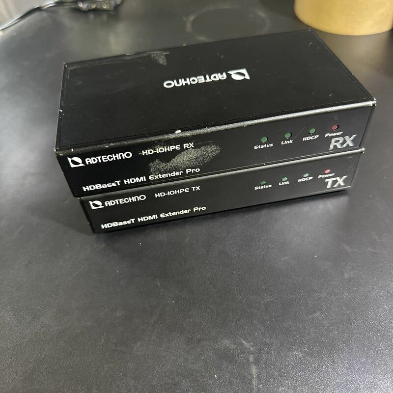 「17_KN3」ADTECHNO エーディテクノ HD-10HPE TX/RX HDBaseT HDMI Extender Pro 現状出品　アダプター無し　本体のみ　^A2_1