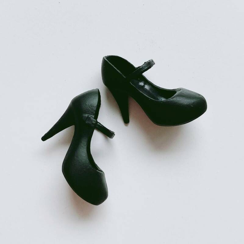 Licca リカちゃん、1/6ドール用 ストラップ ハイヒール 靴（黒｜ブラック）