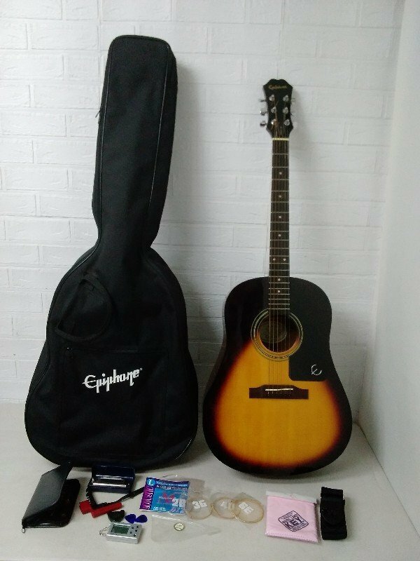 Epiphone エピフォン アコースティック ギター AJ-10 VS GURANTEED ソフトケース 付き アコギ South band ハーモニカ